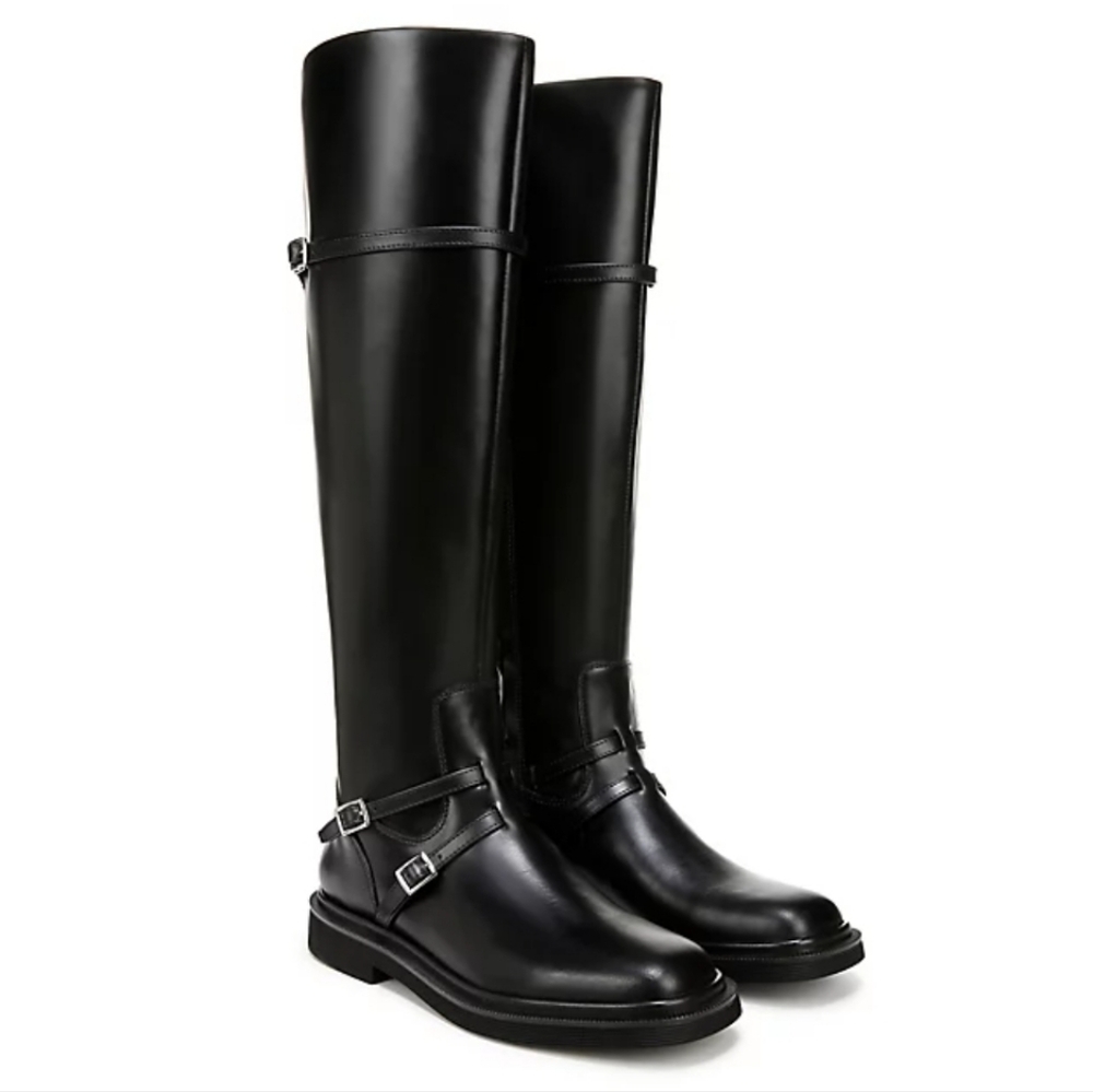 Sarto By Franco Sarto Ainsley $260 Leather Knee High Boots Buckle Designer #90